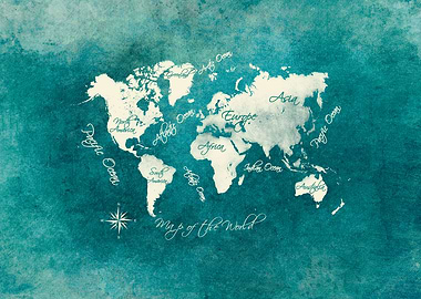 world map 2020 blue green