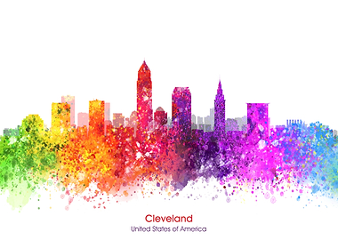 cleveland color cityscape
