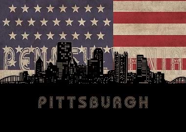 pittsburgh skyline flag