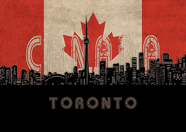 toronto skyline flag