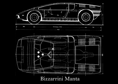 Bizzarrini Manta blueprint
