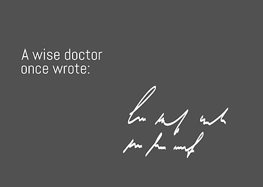 A wise doctor once wrote