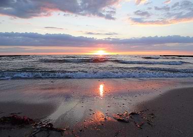 blue sunset by the ocean