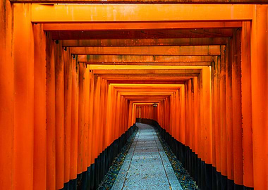 Red tori gate at fushimi i