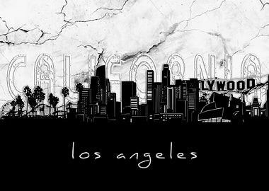 los angeles skyline marble