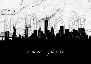 new york skyline marble