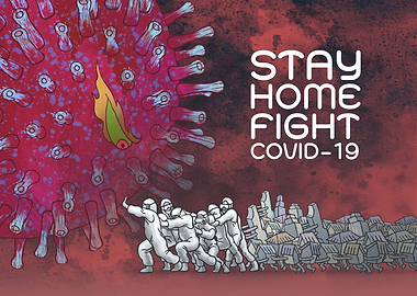 STAY HOME FIGHT COVID16