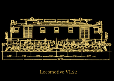 Locomotive VL22 gold
