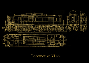 Locomotive VL22 golden