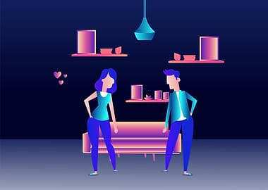 woman and man in home