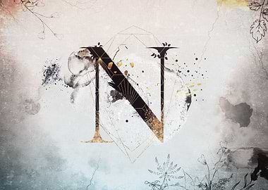 N Floral Love Letter