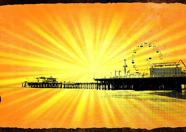 Santa Monica Pier Sunburst