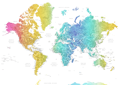 Gradient world map