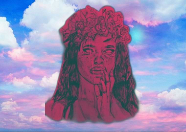 Flower girl in clouds