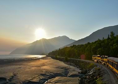 Alaska Railroad Sunset