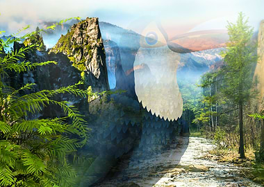 Toucan bird throw forest