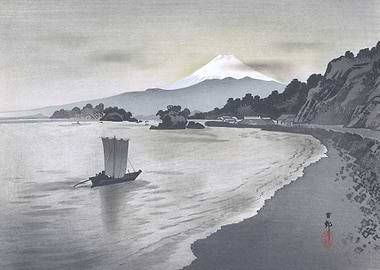 Boat and Mount Fuji Art