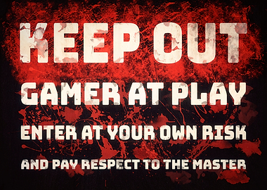 Keep out gamer at play