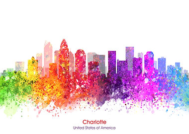 charlotte color cityscape
