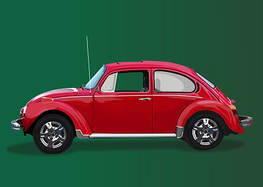 Classic red car vector