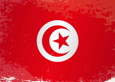 Tunisia Grunge Flag