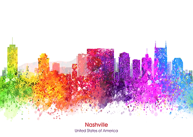 nashville color cityscape
