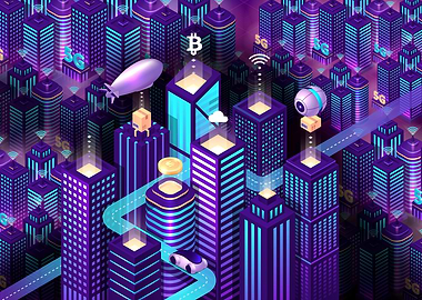 Neon Isometric sci-fi city