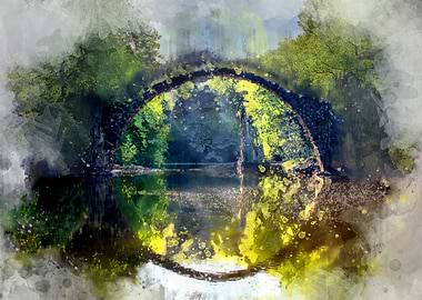 Watercolor River Nature