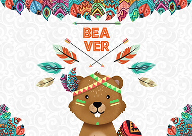 Nursery Art Tribal Beaver