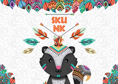 Nursery Art Tribal Skunk
