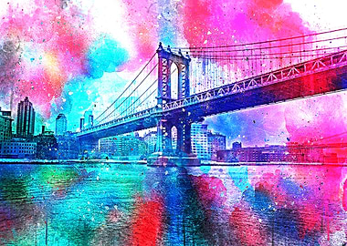 Pink New York Bridge