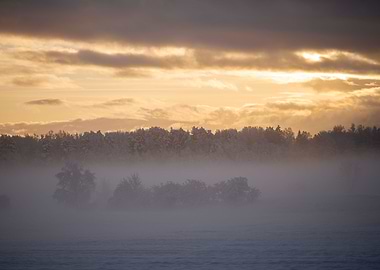 Winter sunrise landscape