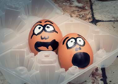 Eggs face frightened ab cu