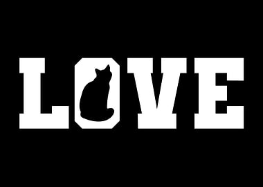 Love Typography Calico Cat