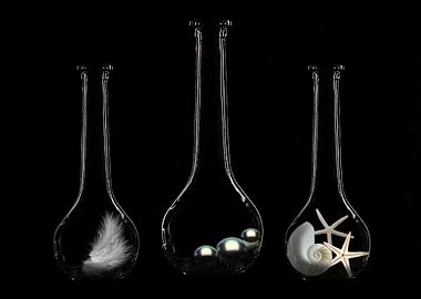 Bottles Feathers Pearl