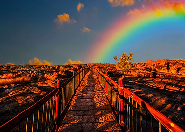 Rainbow on the beach day