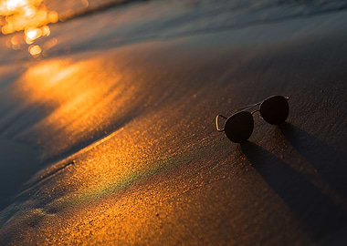 Beach sand during sunset