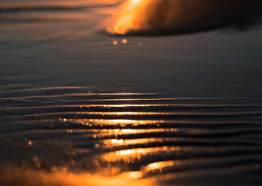 Beach sand during sunset