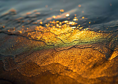 Beach sand during sunset