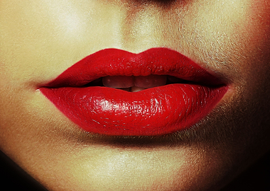 red lips digital painting