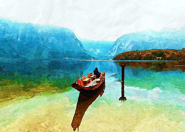 Obertraun Boat Man Outdoor