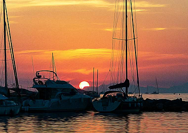 Sunset in French Riviera