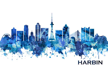 Harbin China Skyline Blue