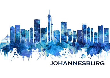 Johannesburg Skyline Blue