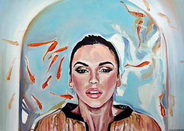 MOLLY gold fishes girl