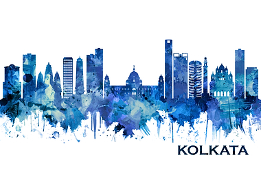 Kolkata India Skyline Blue