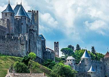 Medieval walls Carcassone