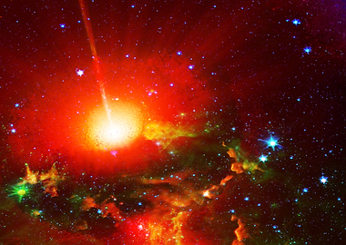 Red Vortex in Outer Space