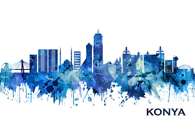 Konya Turkey Skyline Blue