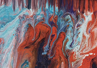 Photo Red and Blue Abstrac